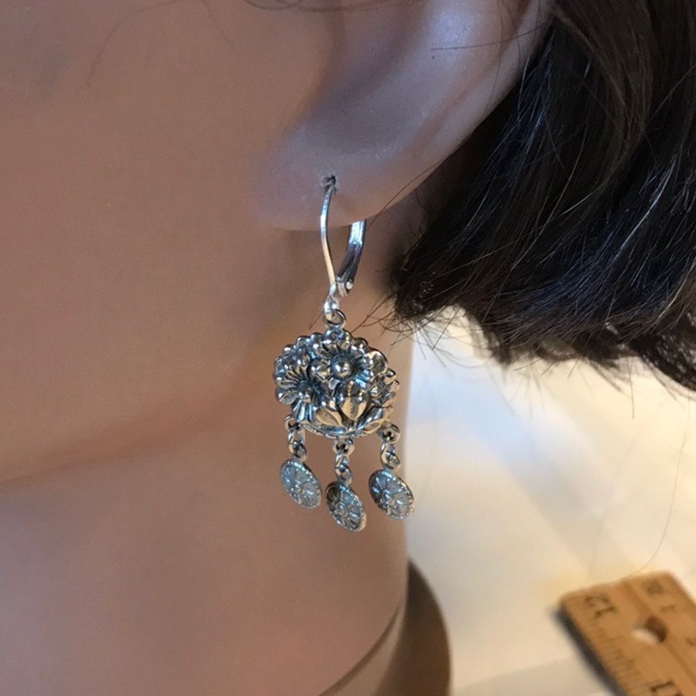 Vintage Silver-tone Chandelier Earrings